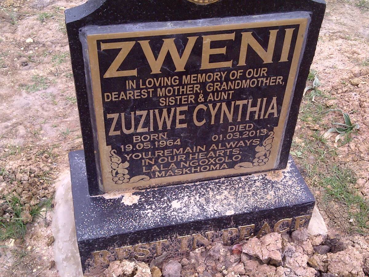 ZWENI Zuziwe Cynthia 1964-2013