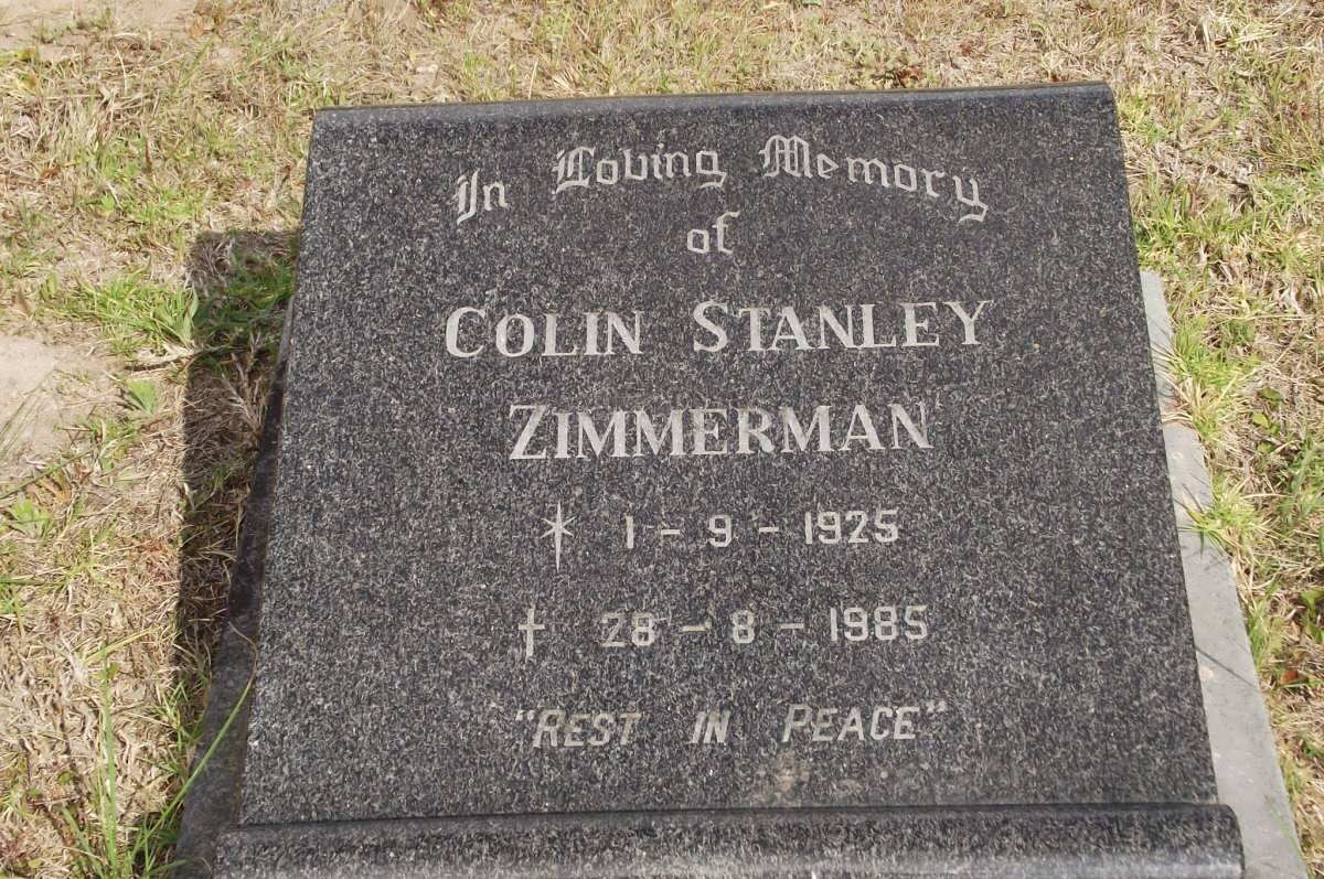 ZIMMERMAN Colin Stanley 1925-1985