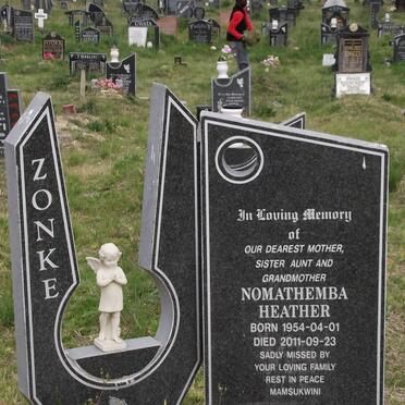 ZONKE Nomathemba Heather 1954-2011