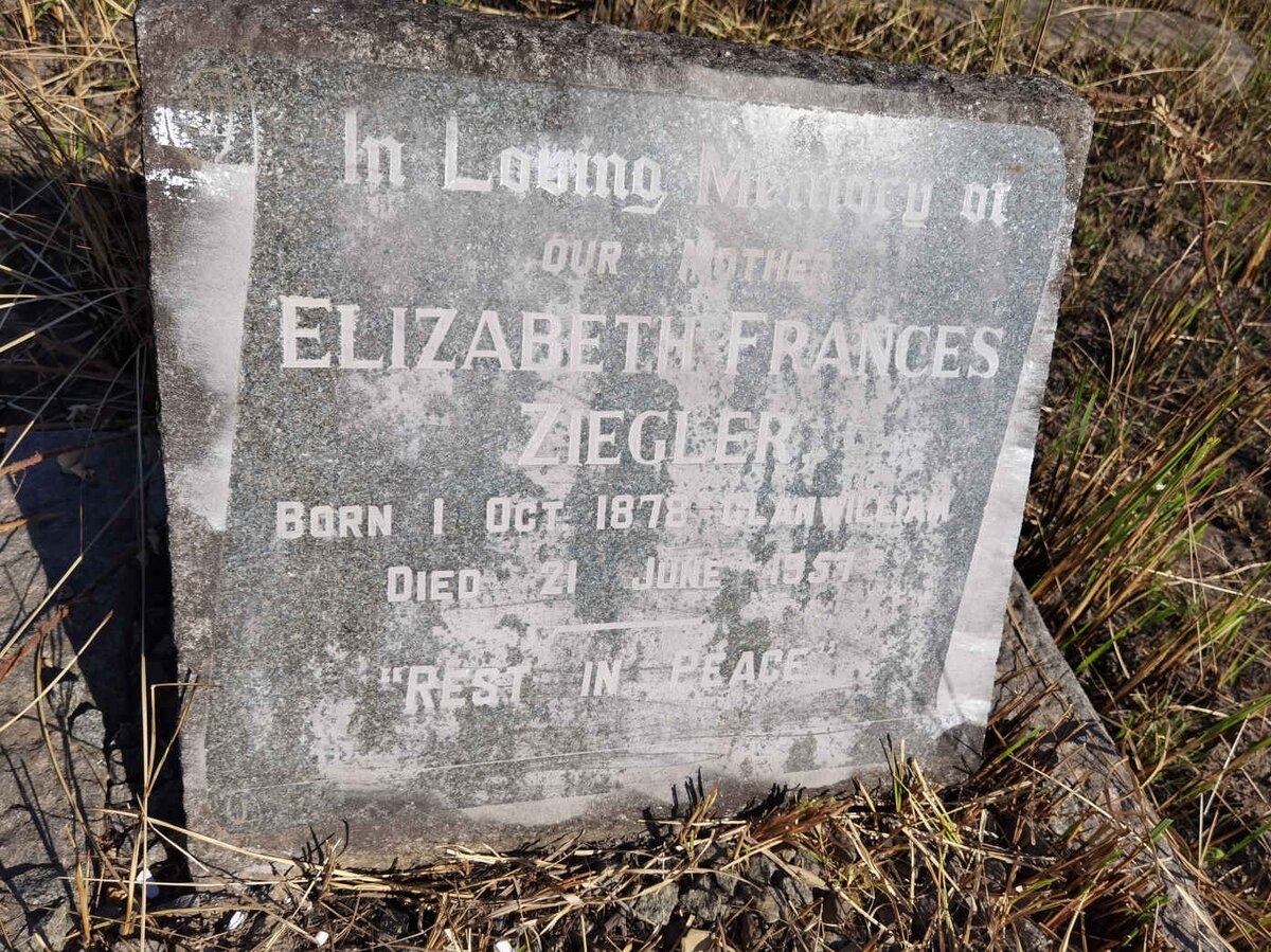 ZIEGLER Elizabeth Frances 1878-1957