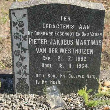 WESTHUIZEN Pieter Jakobus Martinus, van der 1882-1964