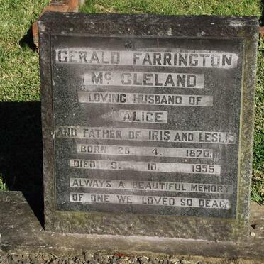 MC CLELAND Gerald Farrington 1870-1955