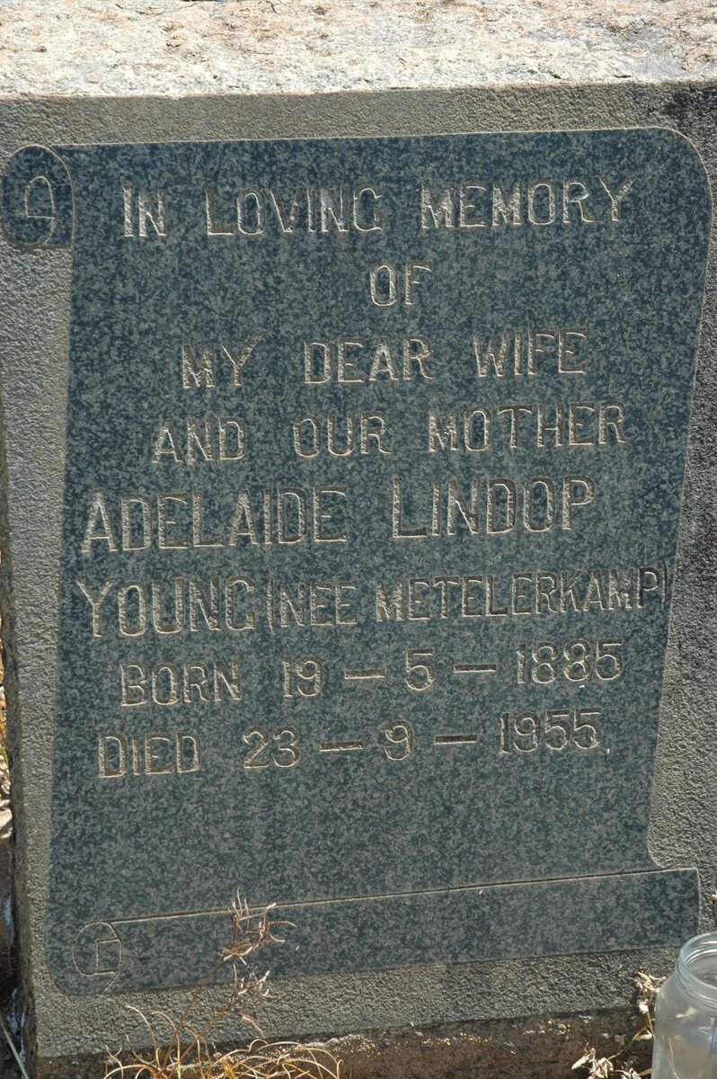 YOUNG Adelaide Lindop nee METELERKAMP 1885-1955