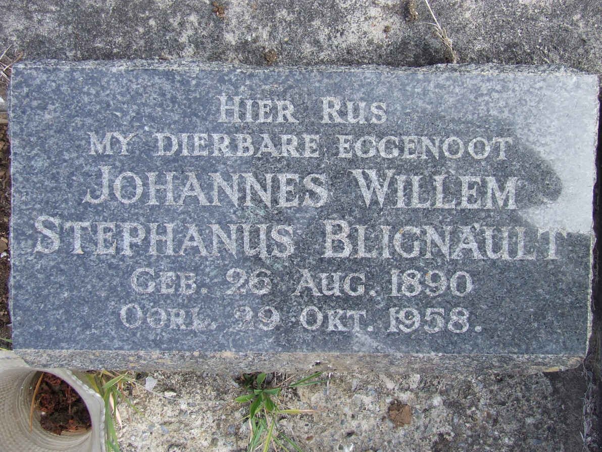 BLIGNAULT Johannes Willem Stephanus 1890-1958