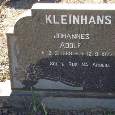 KLEINHANS Johannes Adolf 1889-1972