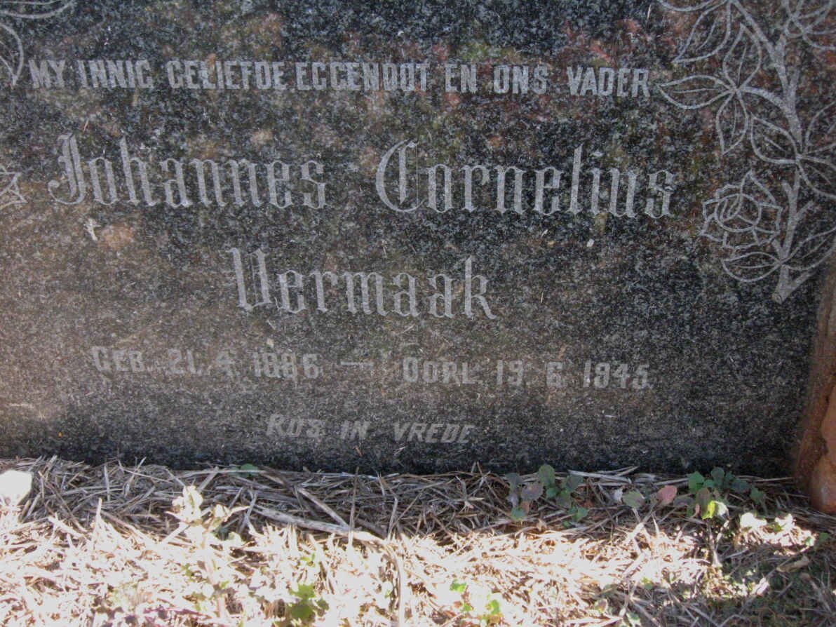 VERMAAK Johannes Cornelius 1886-1945