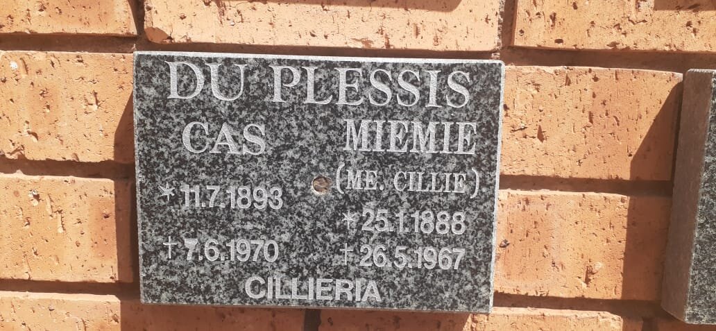 PLESSIS Cas, du 1893-1970 &amp; Miemie 1888-1967