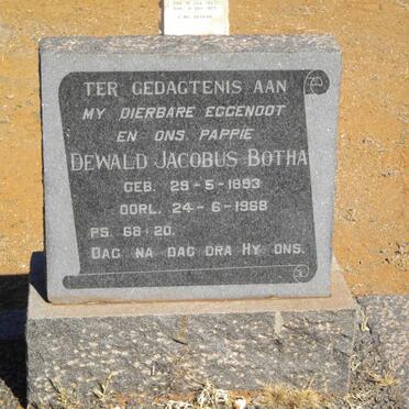 BOTHA Dewald Jacobus 1893-1968