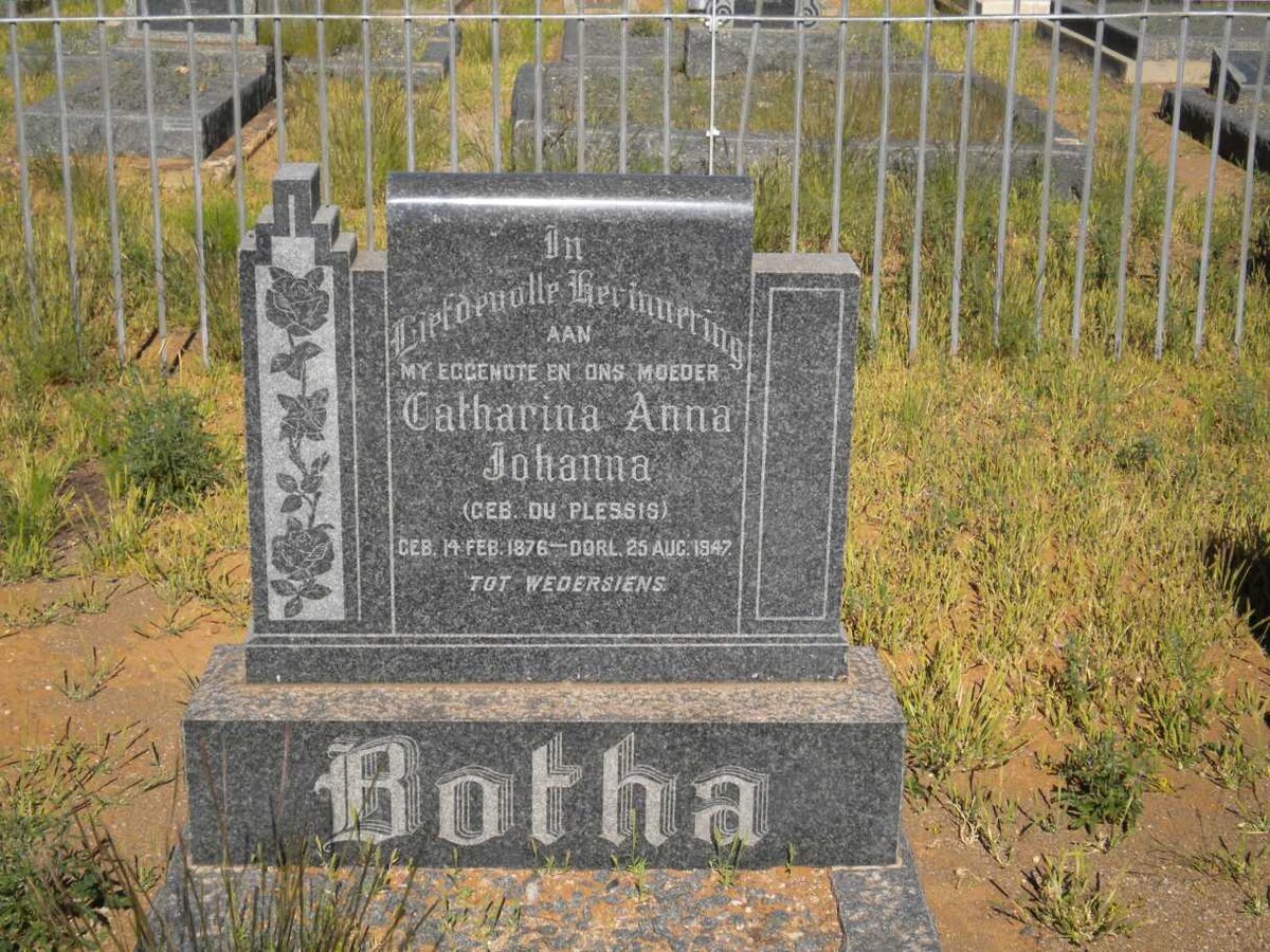 BOTHA Catharina Anna Johanna nee DU PLESSIS 1876-1947