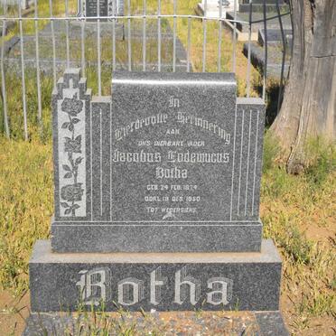 BOTHA Jacobus Lodewucus 1874-1950 &amp; Catharina Anna Johanna DU PLESSIS 1876-1947