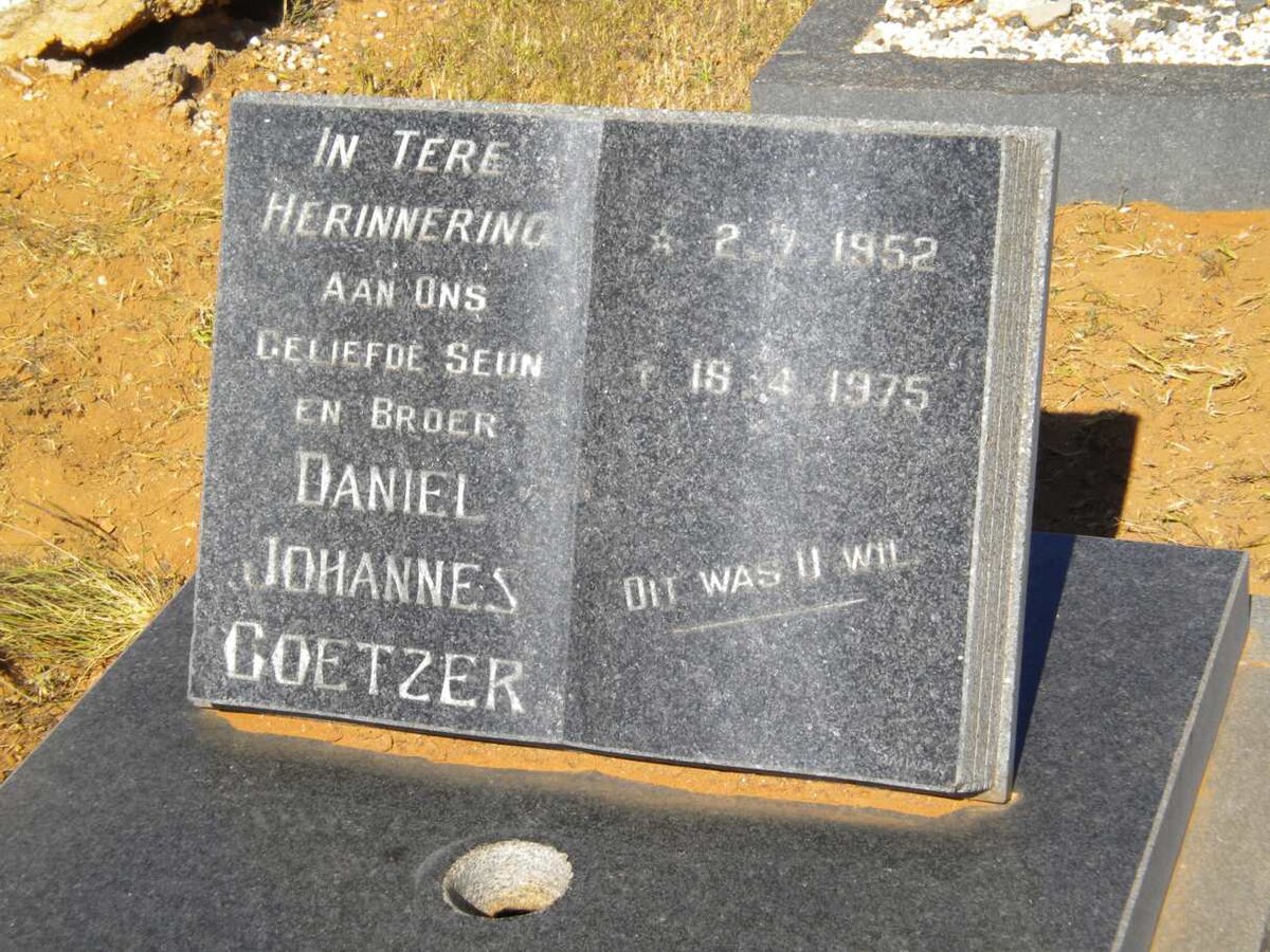 COETZER Daniel Johannes 1952-1975