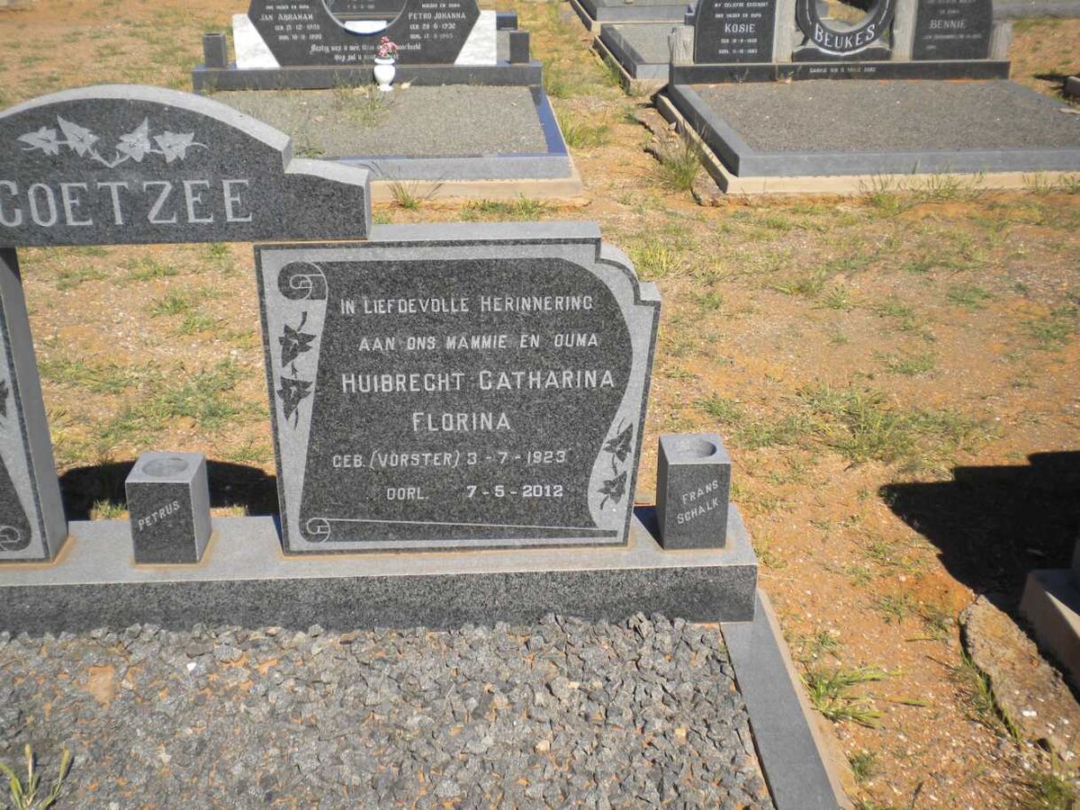 COETZEE Huibrecht Catharina Florina nee VORSTER 1923-2012