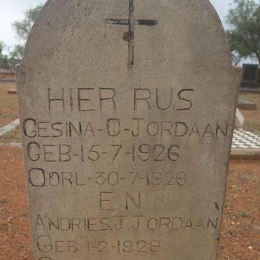 JORDAAN Gesina C. 1926-1926 :: JORDAAN Andries J. 1928-1929
