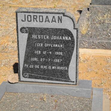 JORDAAN Hester Johanna nee OPPERMAN 1906-1987