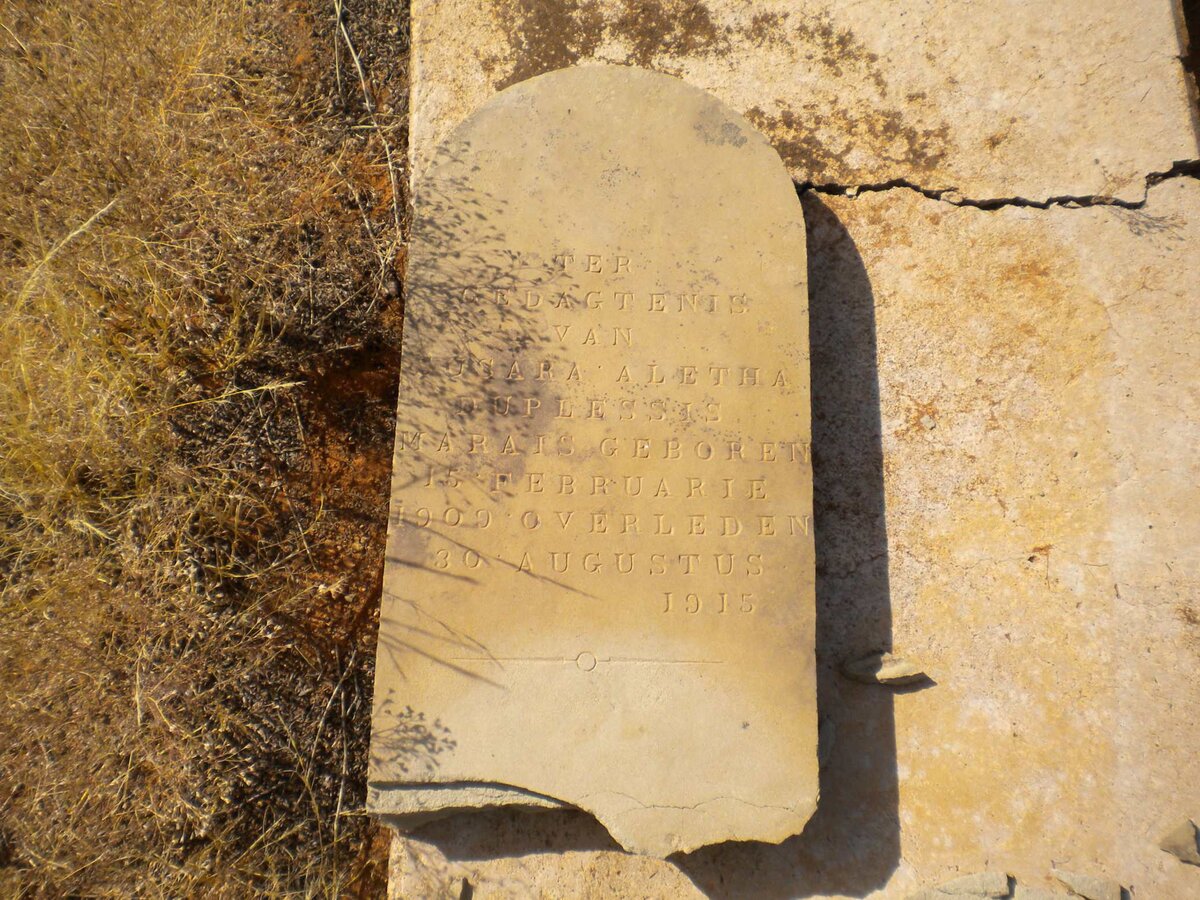 MARAIS Susara Aletha du Plessis 1909-1915