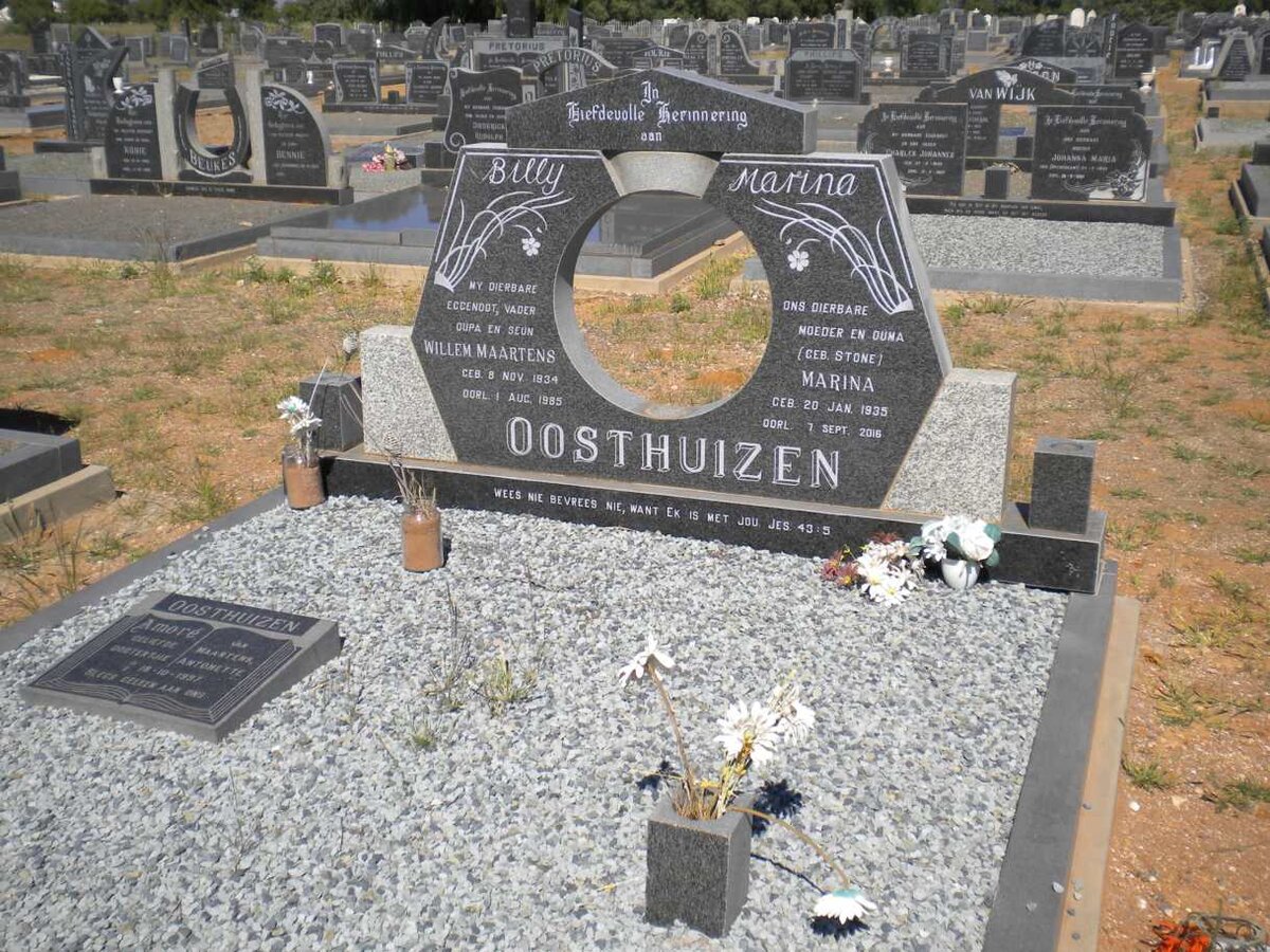 OOSTHUIZEN Willem Maartens 1934-1985 &amp; Marina STONE 1935-2016 :: OOSTHUIZEN Amoré 1997-1997