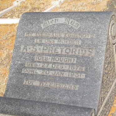 PRETORIUS A.S. nee HOUGH 1874-1931