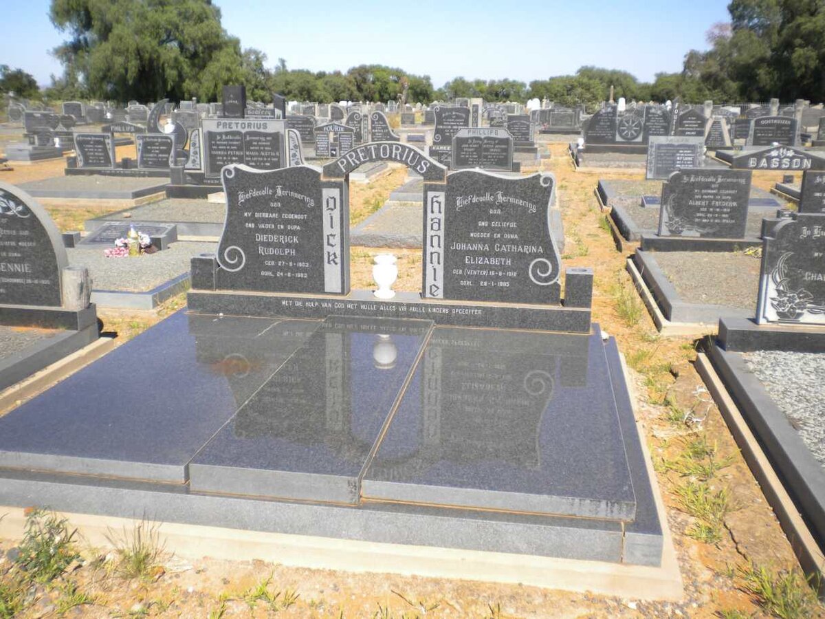 PRETORIUS Diederick Rudolph 19??-19?? &amp; Johanna Catharina Elizabeth VENTER 19??-19??