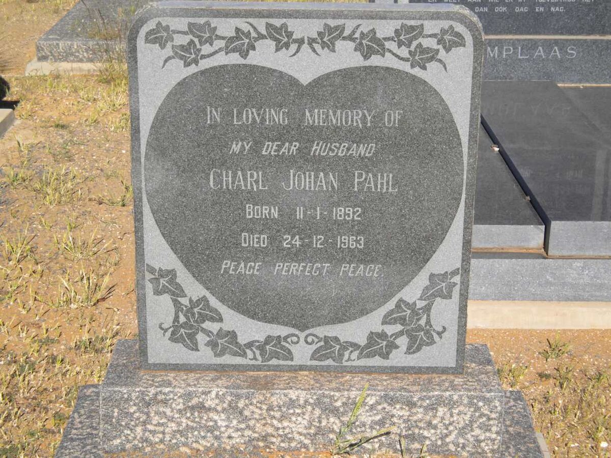 PAHL Charl Johan 1892-1963