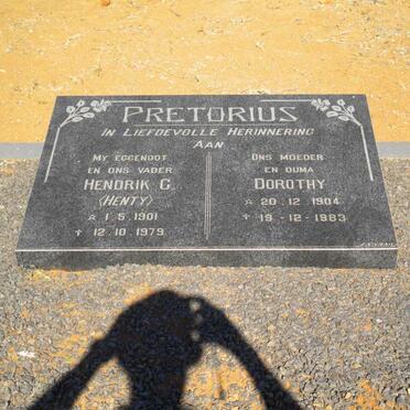 PRETORIUS Hendrik C 1901-1979 &amp; Dorothy 1904-1983