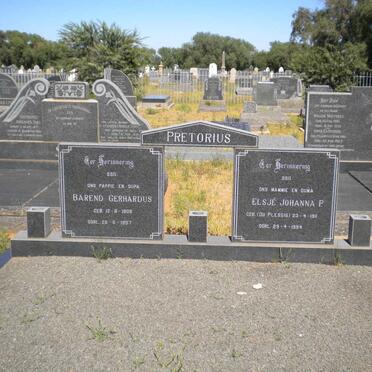 PRETORIUS Barend Gerhardus 1908-1957 &amp; Elsjè Johanna P. DU PLESSIS 1911-1994
