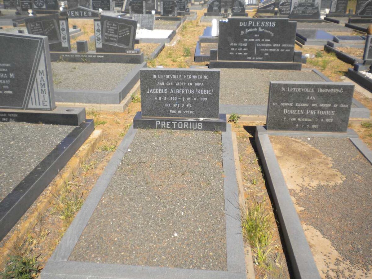 PRETORIUS Jacobus Albertus 1920-1989