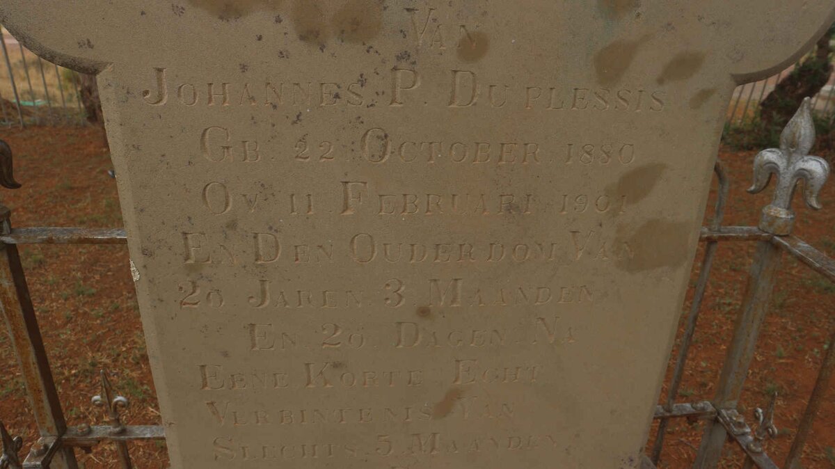 PLESSIS Johanna H., du nee HATTINGH 1880-1901