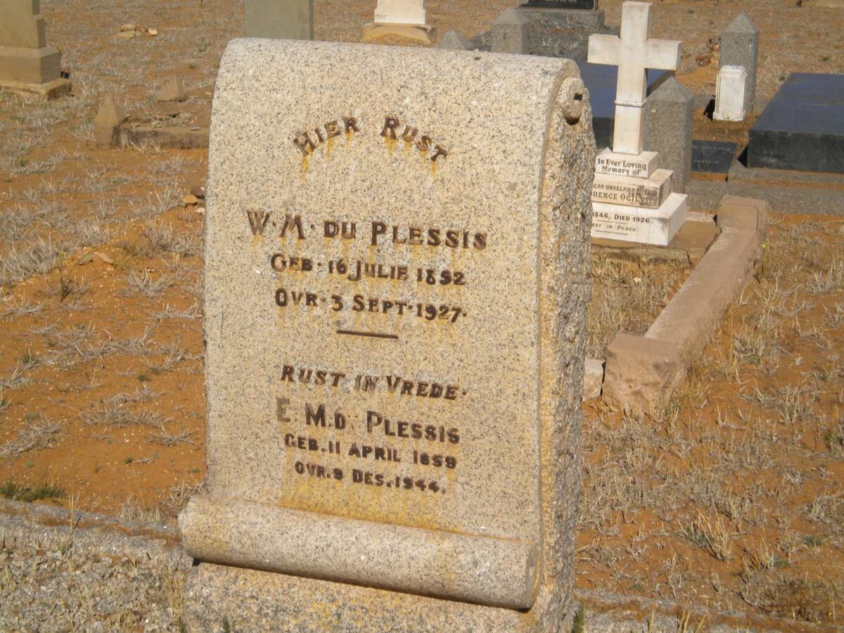 PLESSIS W.M., du 1852-1927 &amp; E.M. 185?-1944