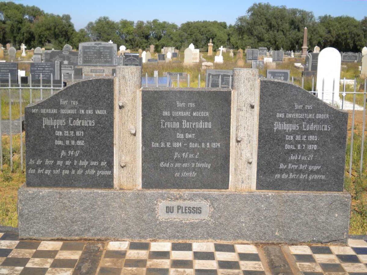 PLESSIS Philippus Lodevicus, du 1879-1952 &amp; Levina Barendina Smit 1884-1974 :: DU PLESSIS Philippus Lodevicus 1905-1970