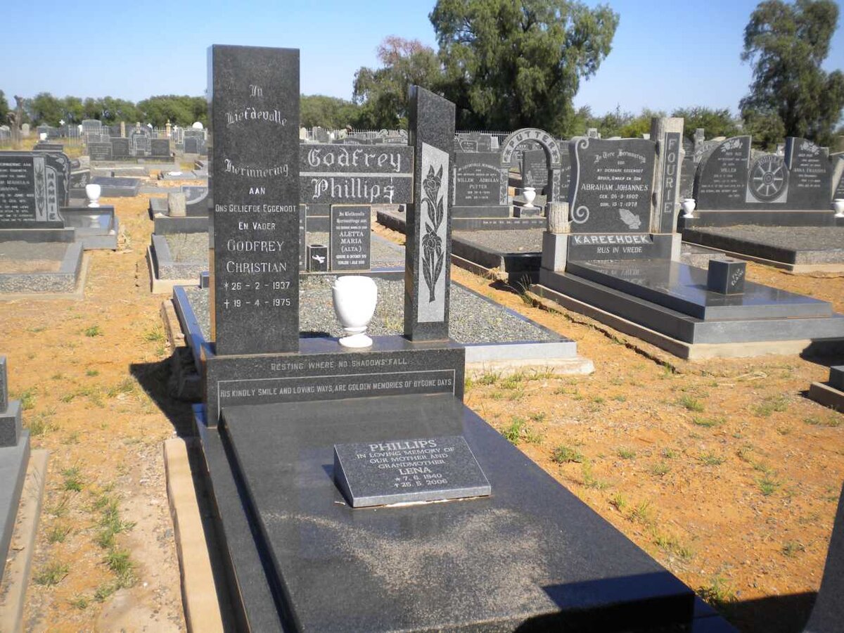 PHILLIPS Godfrey Christian 1937-1975 &amp; Lena 1940-2006