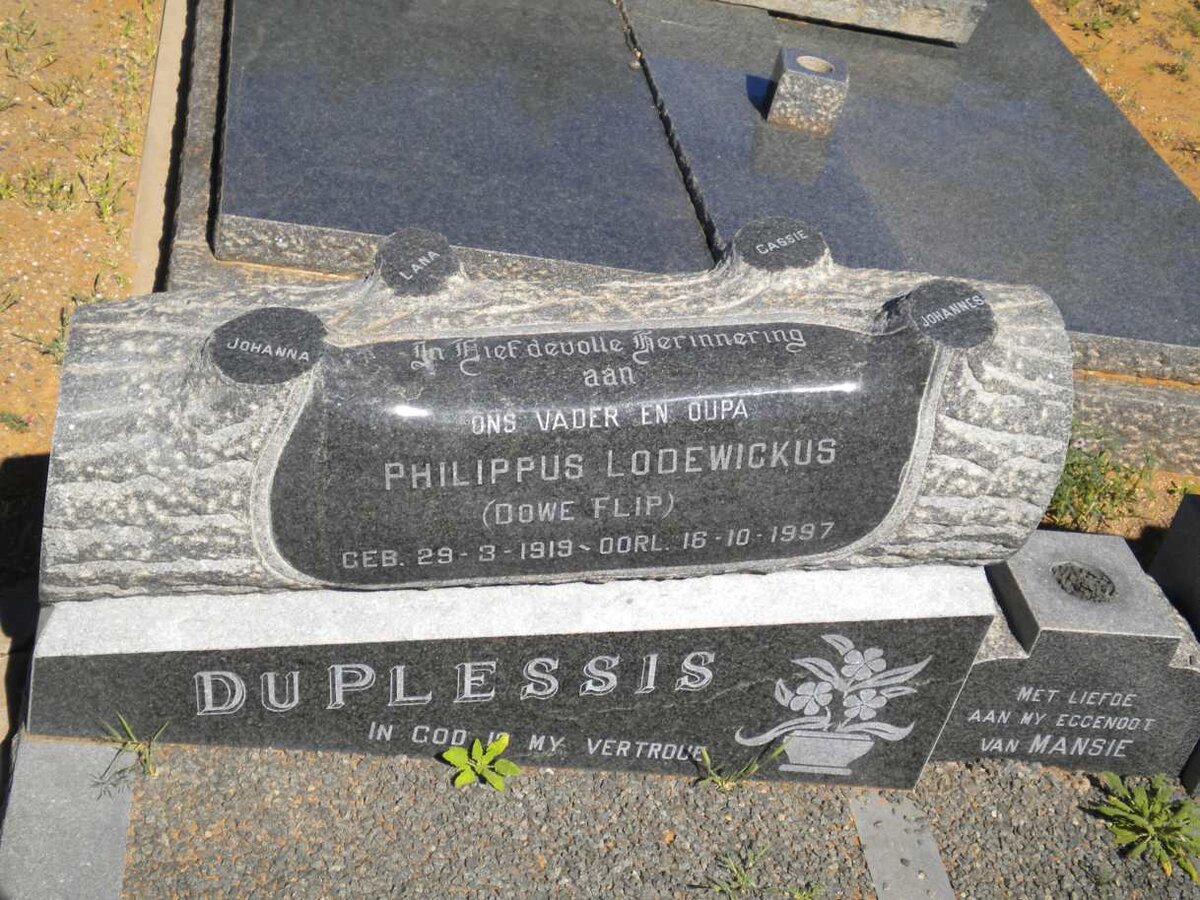 PLESSIS Philippus Lodewickus, du 1919-1997