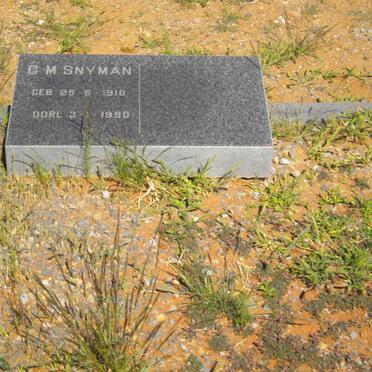SNYMAN G.M. 1910-1990