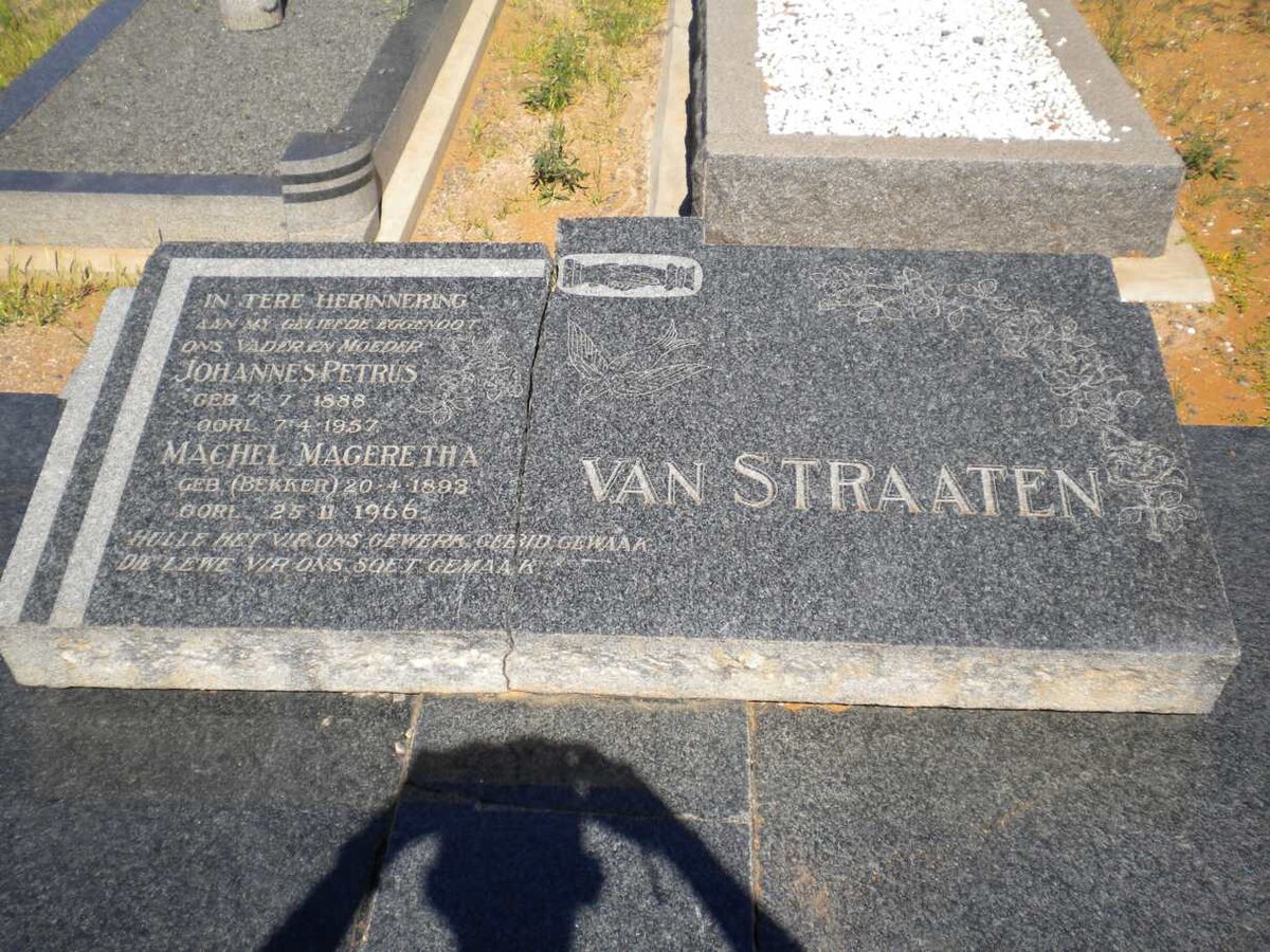 STRAATEN Johannes Petrus, van 1898-1957 &amp; Machel Margeretha BEKKER 1898-1966