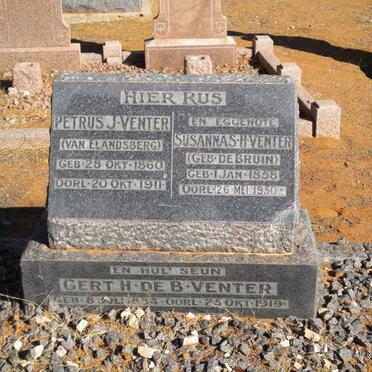 VENTER Petrus J. 1860-1911 &amp; Susanna S.H. DE BRUIN 1858-1950 :: VENTER Gert H. DE B. 1884-1919