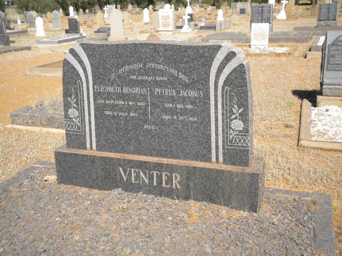 VENTER Petrus Jacobus 1881-1936 &amp; Elizabeth Hendrina DU PLESSIS 1883-1937