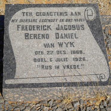 WYK Frederick Jacobus Berend Daniel, van 1868-1926