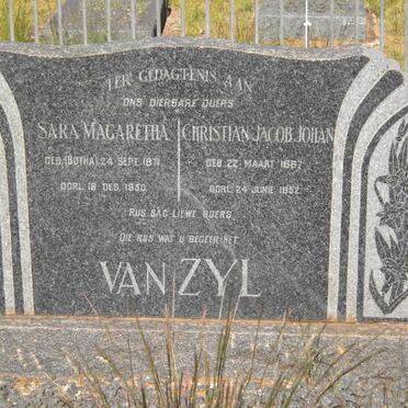 ZYL Christian Jacob Johan, van 1867-1952 &amp; Sara Margaretha BOTHA 1871-1950