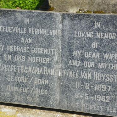 DAMANT Margaretha Maria nee VAN HUYSSTEEN 1897-1962