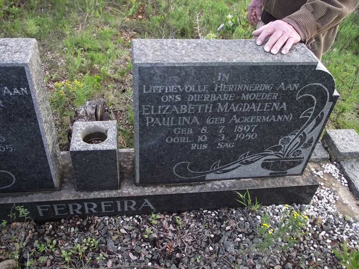 FERREIRA Elizabeth Magdalena Paulina nee ACKERMANN 1897-1950