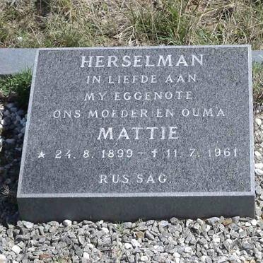 HERSELMAN Mattie 1899-1961