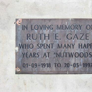 GAZE Ruth E. 1918-1997