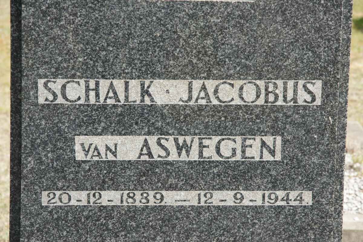 ASWEGEN Schalk Jacobus, van 1889-1944