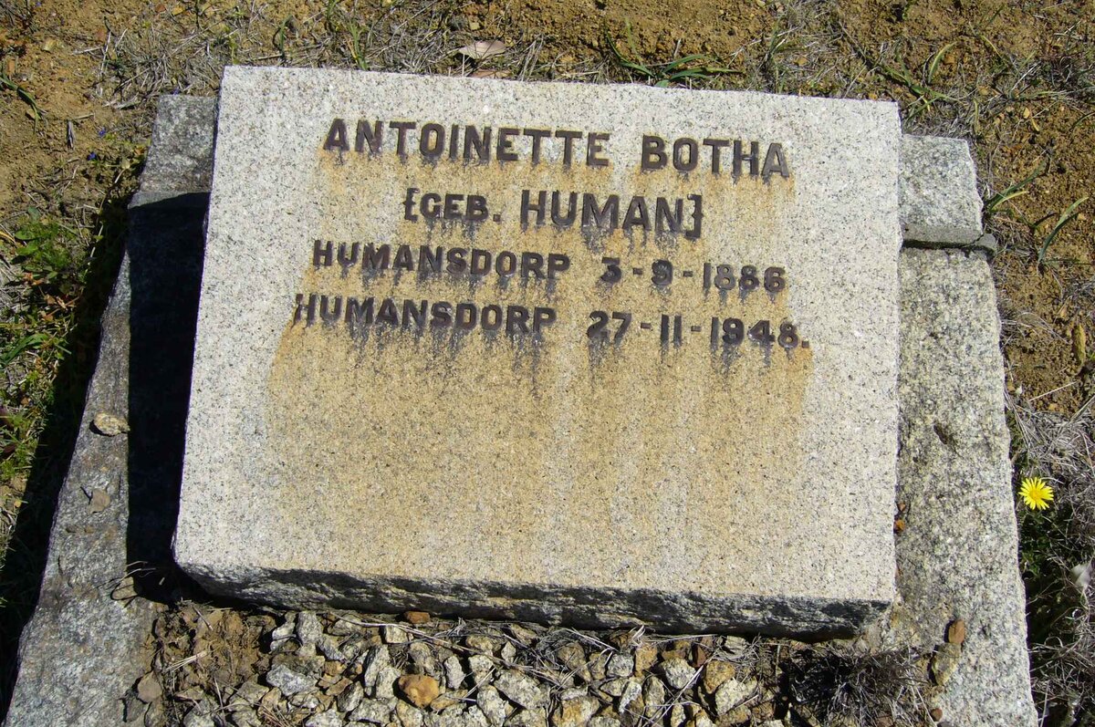 BOTHA Antoinette nee HUMAN 1886-1948