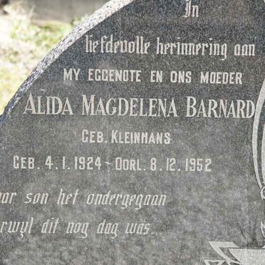 BARNARD Alida Magdelena nee KLEINHANS 1924-1952