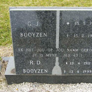 BOOYZEN G.J. 1910-1989 &amp; R.D. 1911-1999