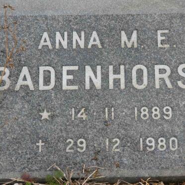 BADENHORST Anna M.E. 1889-1980