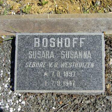 BOSHOFF Susara Susanna nee V.D WESTHUIZEN 1897-1947