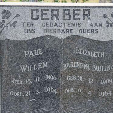 GERBER Paul Willem 1896-1964 &amp; Barendina Paulina 1909-1964