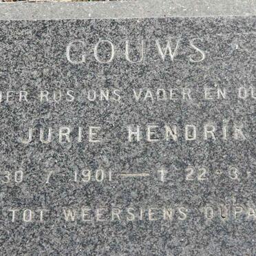 GOUWS Jurie Hendrik 1901-1973