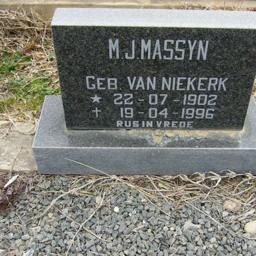 MASSYN M.J. nee VAN NIEKERK 1902-1996